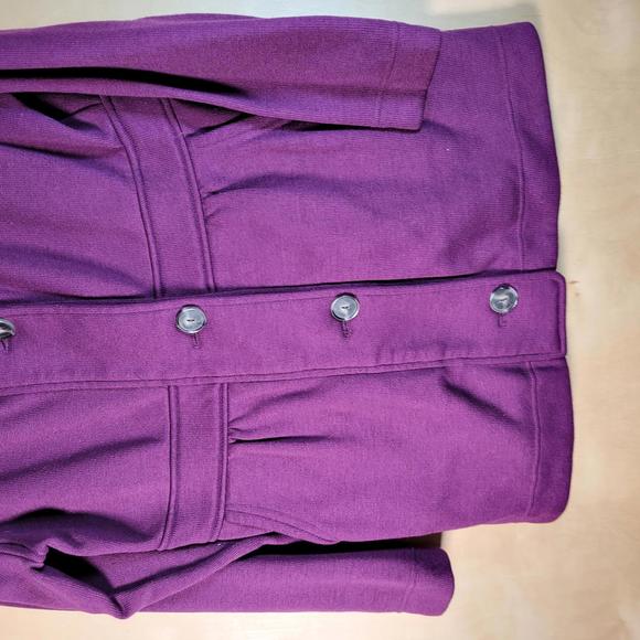 Metaphor Eggplant Purple Fleece Button Front Pockets Jacket Women Size L - Picture 8 of 10